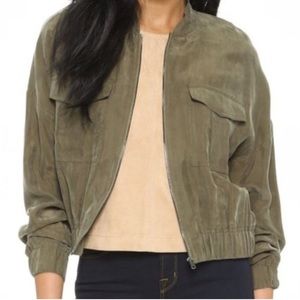 J Brand Cropped Bomber Jacket, Small